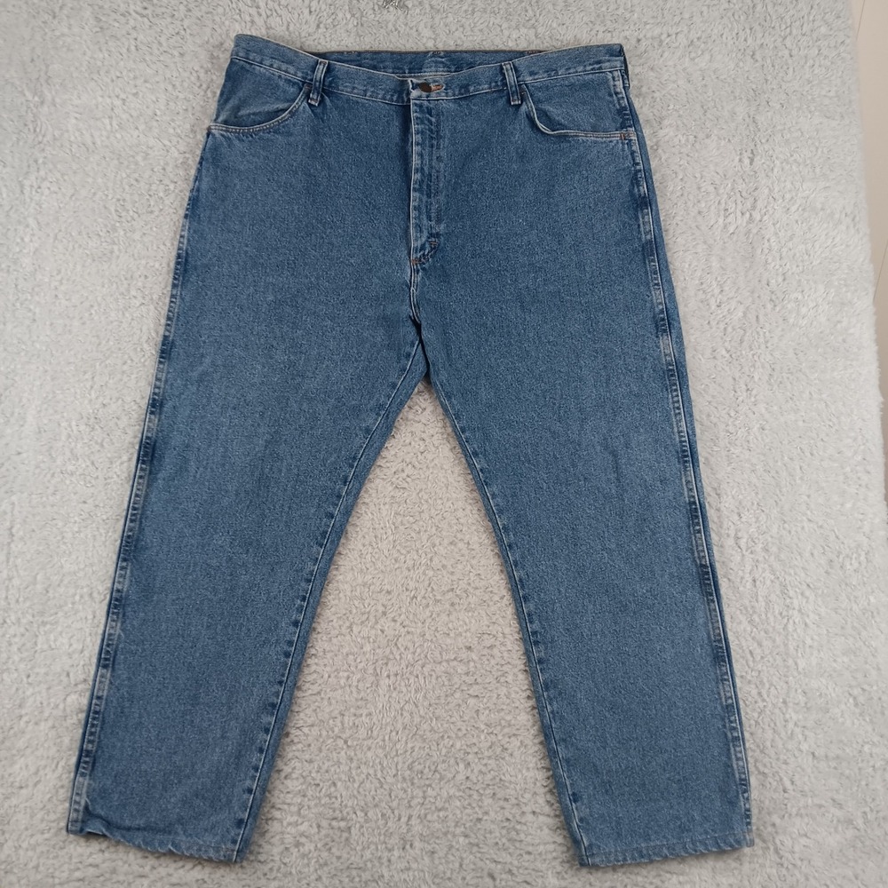 Rustler Mens Straight Leg Blue Jeans Medium Wash 87619SW 42x30 (Fits 41x28)
